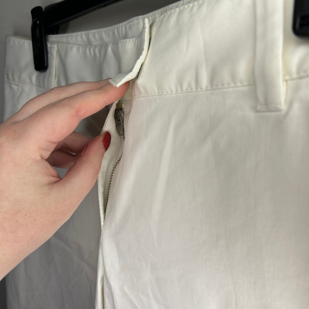 Ann Taylor Lindsay White Flare Pants Women 4 Cotton Blend Office Casual NWOT - Picture 4 of 10